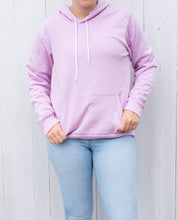 Load image into Gallery viewer, Model wearing light purple sweatshirt 
