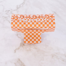 Load image into Gallery viewer, Orange and White Checkered Claw Clip 
