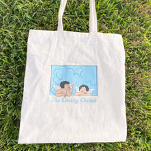 Load image into Gallery viewer, Tan Tote Bag with two angels 
