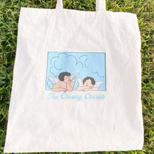 Load image into Gallery viewer, Tan Tote Bag with two angels 
